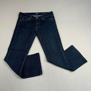 7 For All Mankind Dark Blue Ankle Jeans